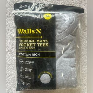 Wall's Gray Pocket Tees 2-Pack XL NEW